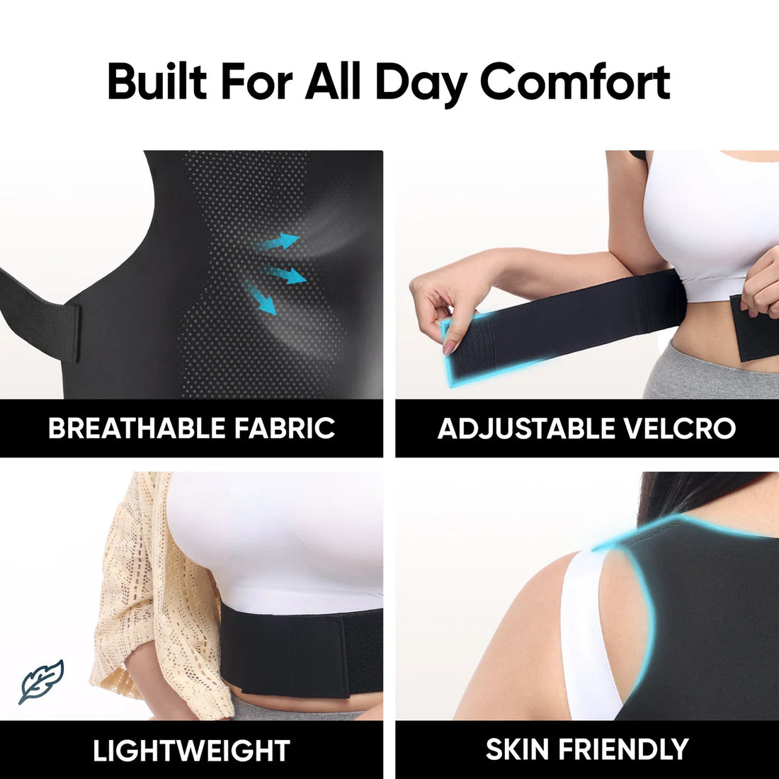 Posture Corrector Belt for Back & Neck Pain Relief – Adjustable Spine Support