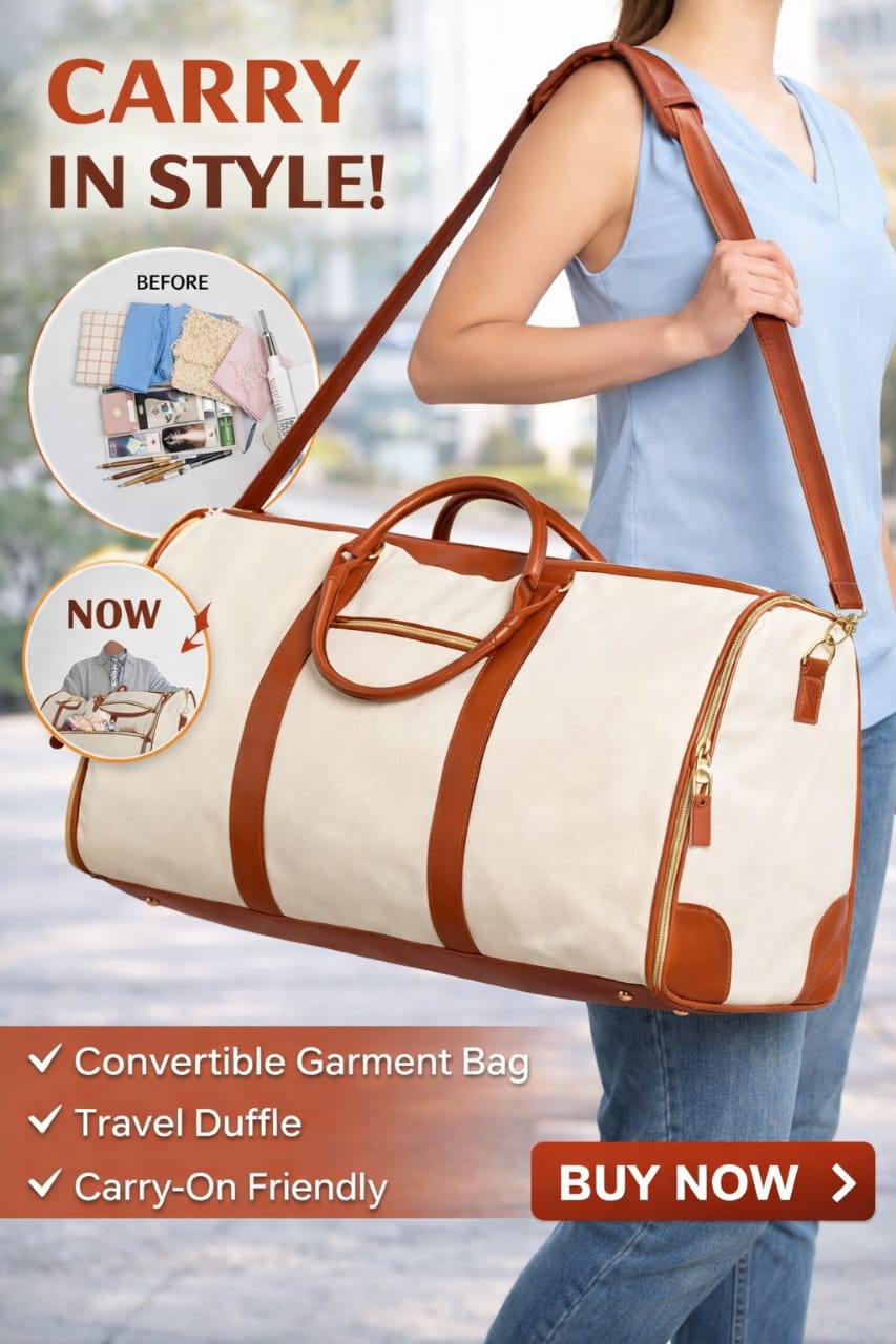 Convertible Garment Bag for Travel - 2 in 1 Hanging Suitcase & Large Duffle for Women
